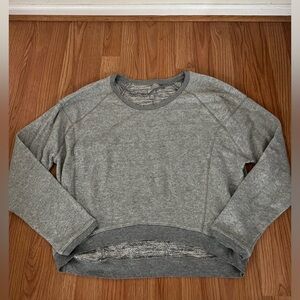 Converse Light Grey Sweatshirt Hi-Low Cropped Women’s Size XL